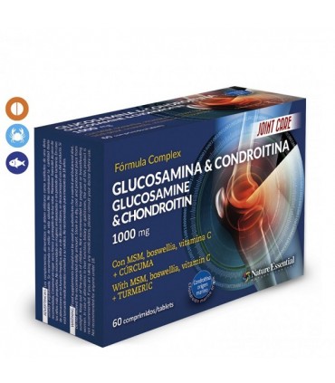 GLUCOSAMINA Y CONDROITINA + MSM + CURCUMA 60 COMPRIMIDOS NATURE ESSENTIAL