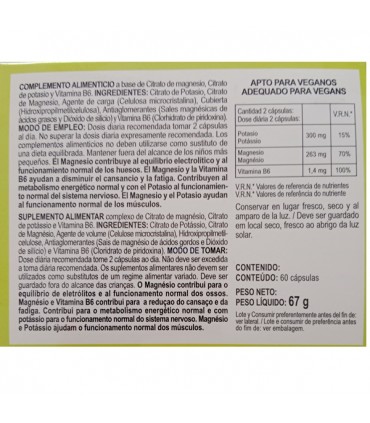 MAGNESIO+POTASIO 60 CAPS INTEGRALIA