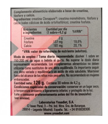 CREATINA CLONAPURE 30 SOBREZ ZENTRUM YNSADIET